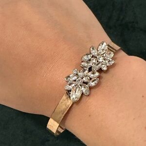 Gold Floral Crystal Bracelet